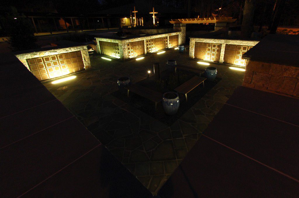 All Saints Catholic Church Columbarium at Night