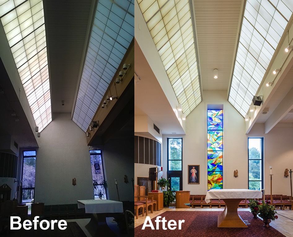 Corpus Christi Catholic Church Sanctuary Before and After